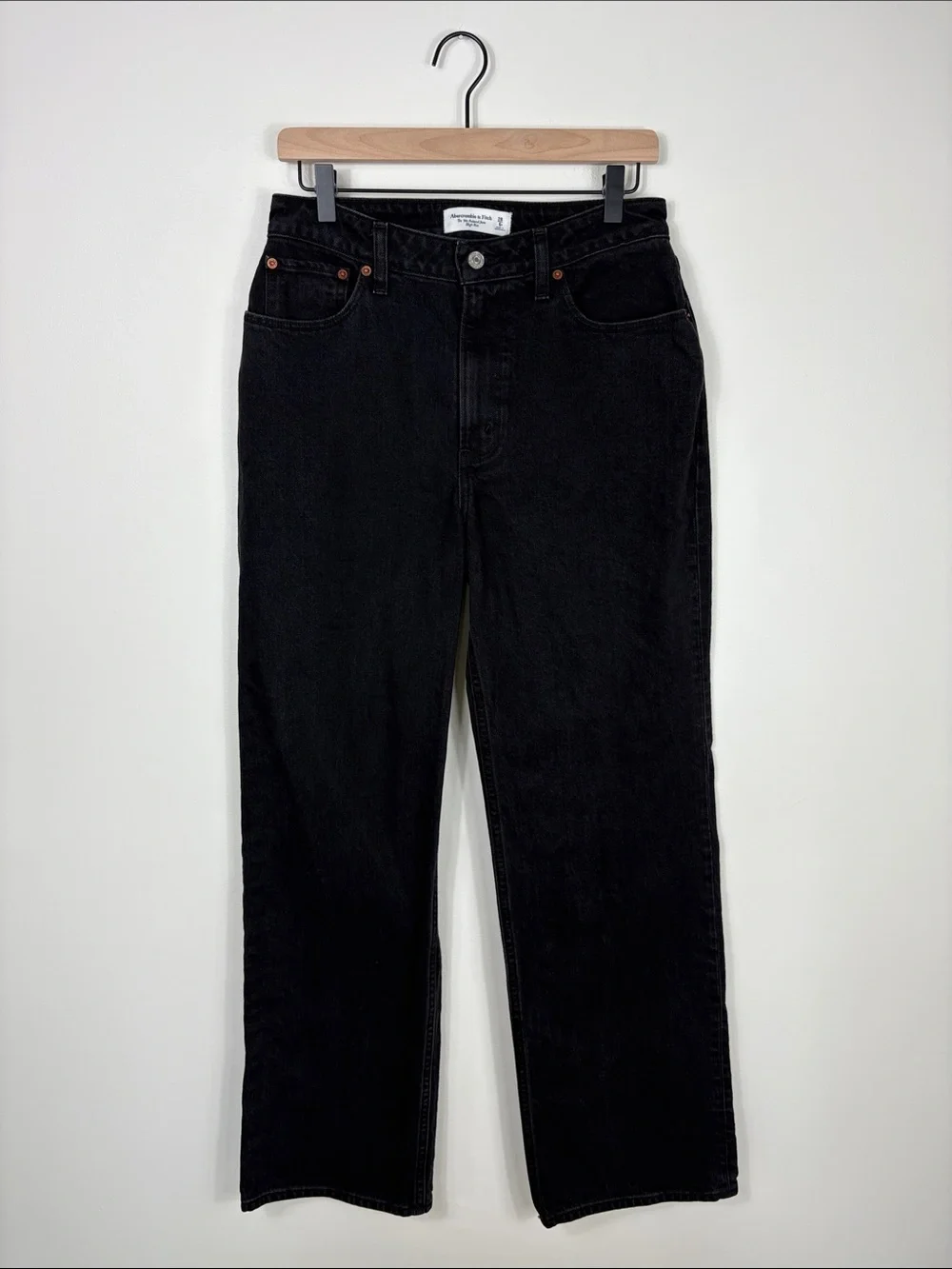 Abercrombie 90s Relaxed Jeans Curve Love Women’s Size 28 6 Black Denim High Rise